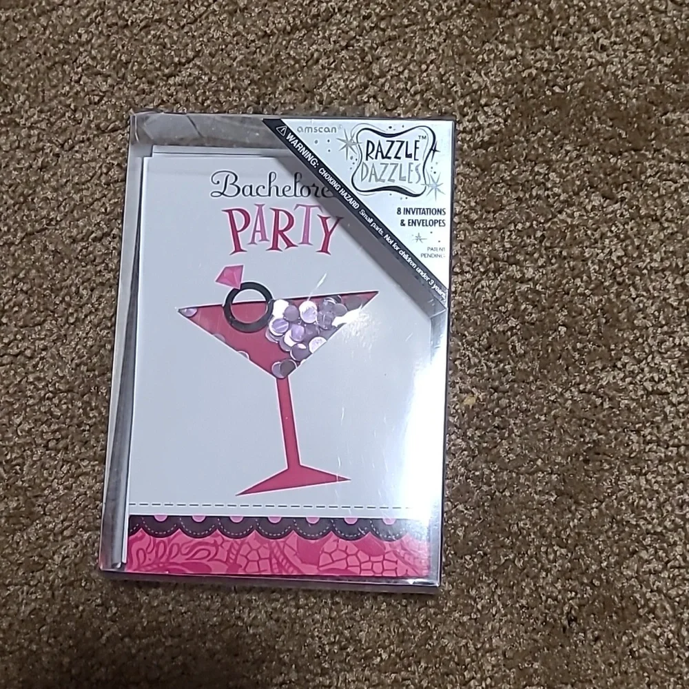 Pink Bachelorette Party Tiara & Invitations Set